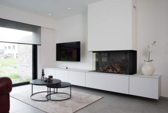tv meubel op maat met ingewerkte haard
